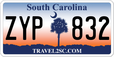 SC license plate ZYP832