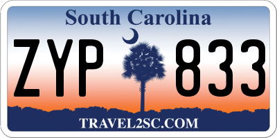 SC license plate ZYP833