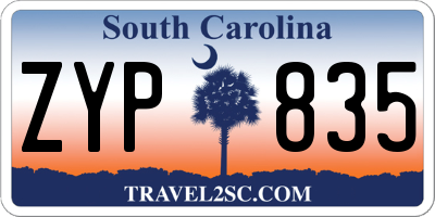 SC license plate ZYP835