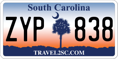 SC license plate ZYP838