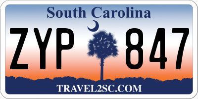 SC license plate ZYP847