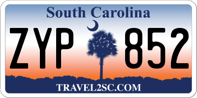 SC license plate ZYP852