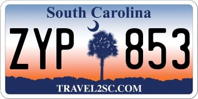 SC license plate ZYP853