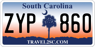 SC license plate ZYP860