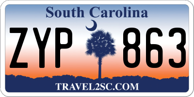 SC license plate ZYP863