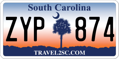 SC license plate ZYP874