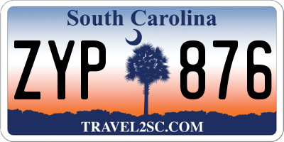 SC license plate ZYP876