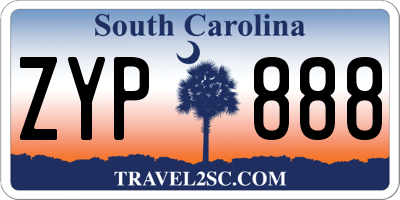 SC license plate ZYP888