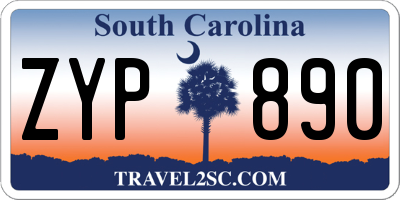 SC license plate ZYP890