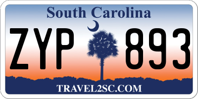 SC license plate ZYP893