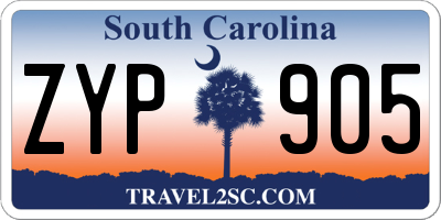 SC license plate ZYP905
