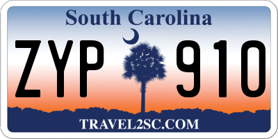 SC license plate ZYP910