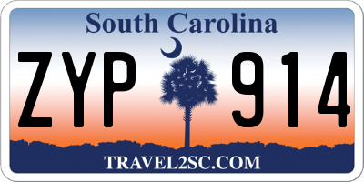 SC license plate ZYP914