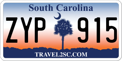 SC license plate ZYP915