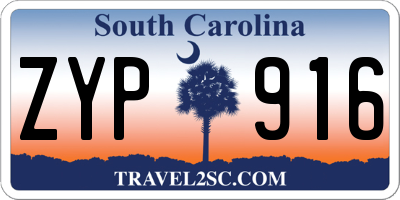 SC license plate ZYP916