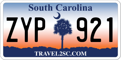 SC license plate ZYP921