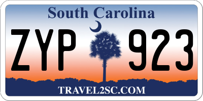 SC license plate ZYP923