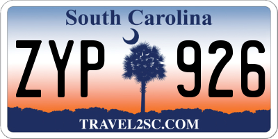 SC license plate ZYP926