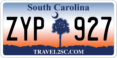 SC license plate ZYP927