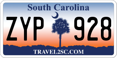 SC license plate ZYP928