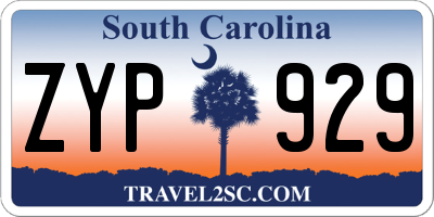 SC license plate ZYP929