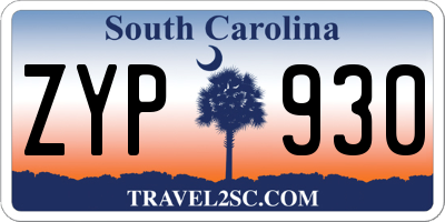 SC license plate ZYP930