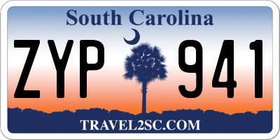 SC license plate ZYP941