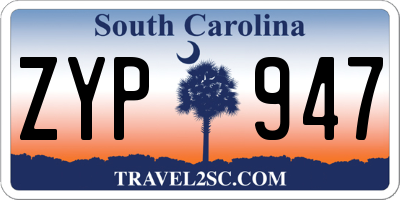 SC license plate ZYP947