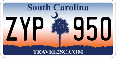 SC license plate ZYP950