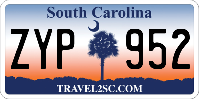 SC license plate ZYP952