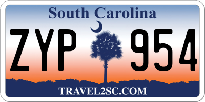 SC license plate ZYP954