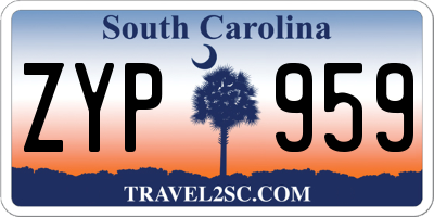 SC license plate ZYP959