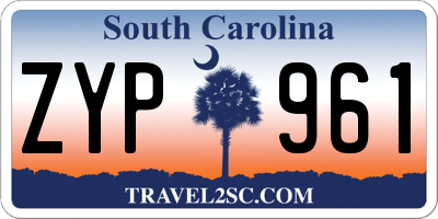 SC license plate ZYP961