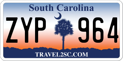 SC license plate ZYP964
