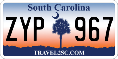 SC license plate ZYP967