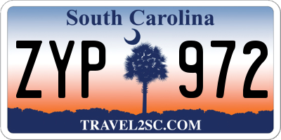 SC license plate ZYP972