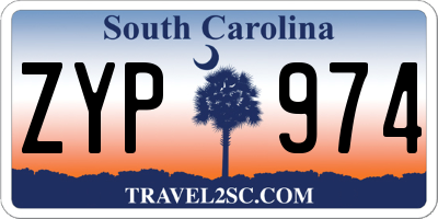 SC license plate ZYP974