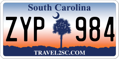 SC license plate ZYP984