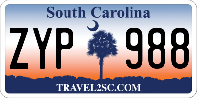 SC license plate ZYP988