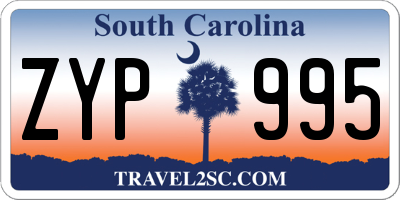 SC license plate ZYP995