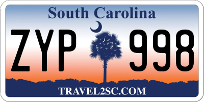 SC license plate ZYP998