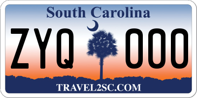SC license plate ZYQ000