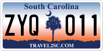 SC license plate ZYQ011