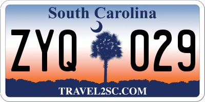 SC license plate ZYQ029