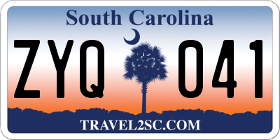 SC license plate ZYQ041