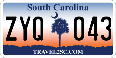 SC license plate ZYQ043