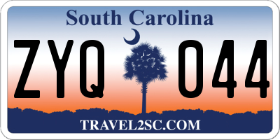 SC license plate ZYQ044