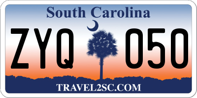 SC license plate ZYQ050