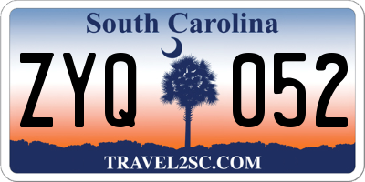 SC license plate ZYQ052
