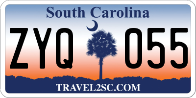 SC license plate ZYQ055